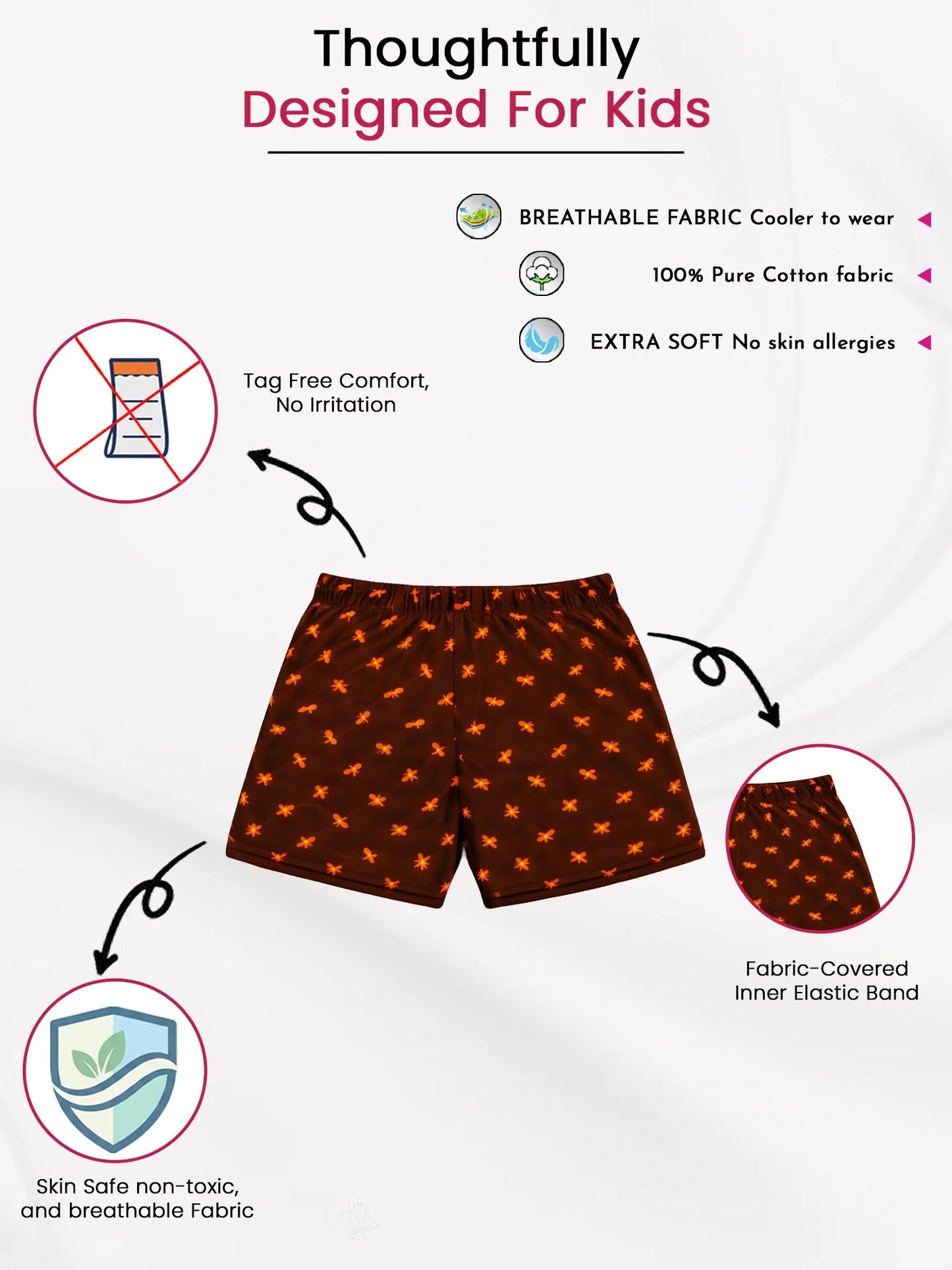 Bodycare boys innerwear shorts feature panel