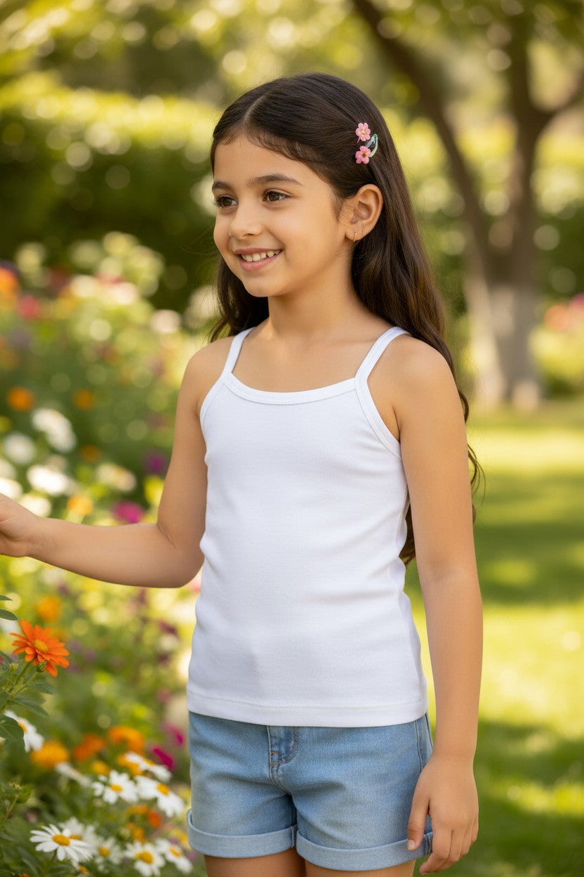 Bodycare Girls Cotton Dori Neck Sleeveless Vest
