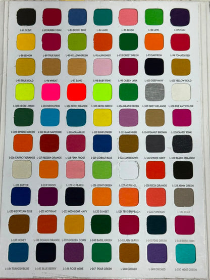 Lyra shade card 3 of 3 - shades L-151 to L-199. Contact PARIDHAN on WhatsApp to order any shade.