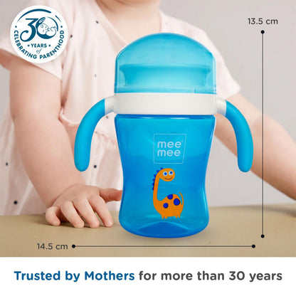 Blue Mee Mee 360 degree trainer sippy cup, trusted by mothers for over 30 years
