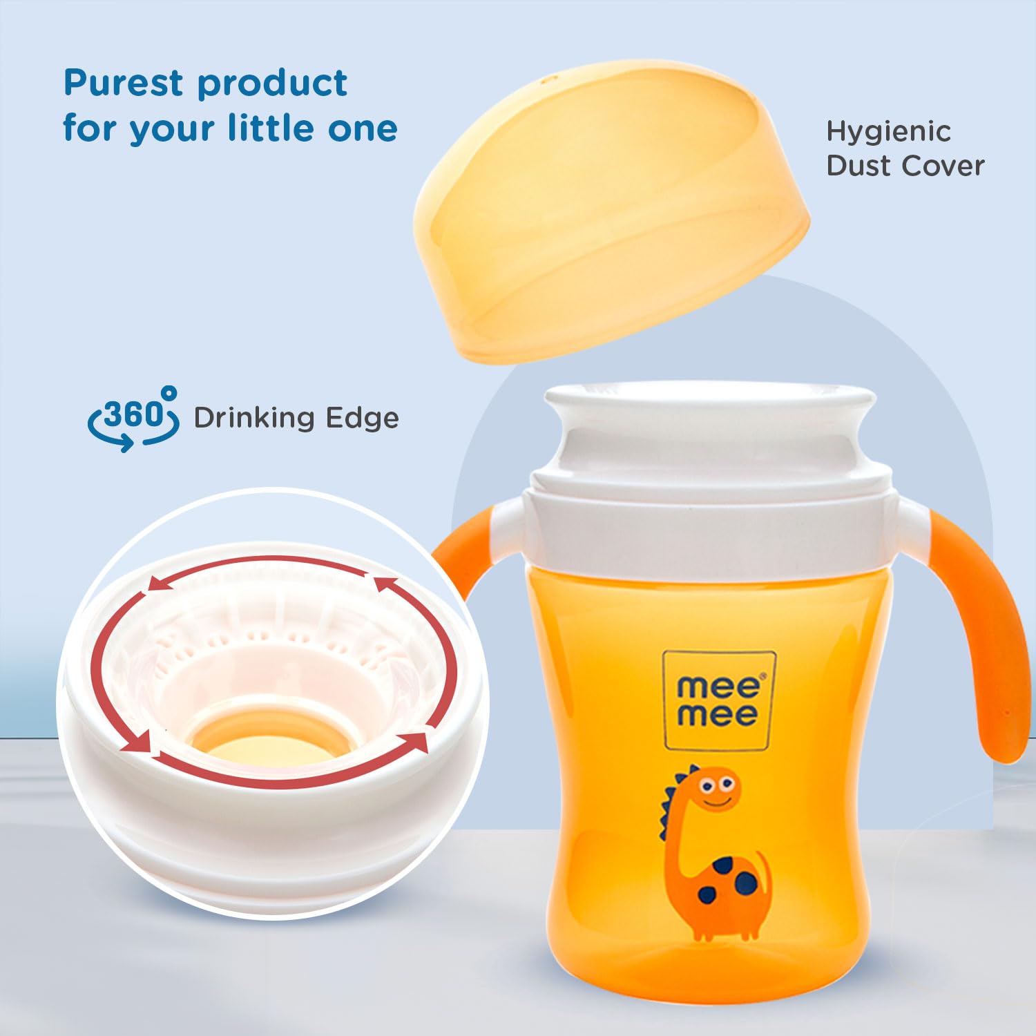Mee Mee 360 degree trainer cup with hygienic spill-proof rim, a parent product