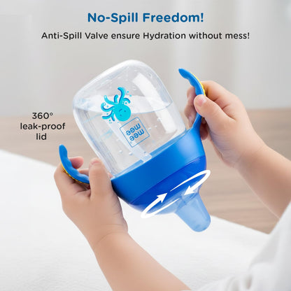 Mee Mee octopus sipper cup gives no-spill freedom with a 360 degree leakproof lid