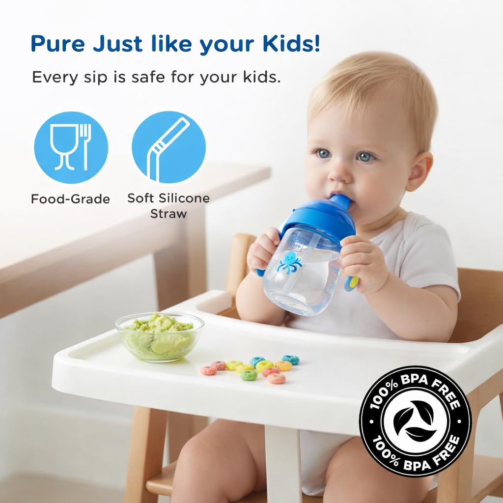 Mee Mee octopus cup is food grade and BPA free, pure just like your kids