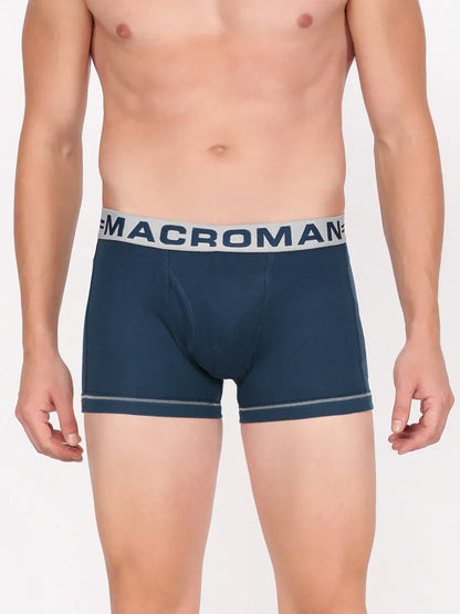 Rupa Macroman men's teal cotton trunk worn by a model, front view