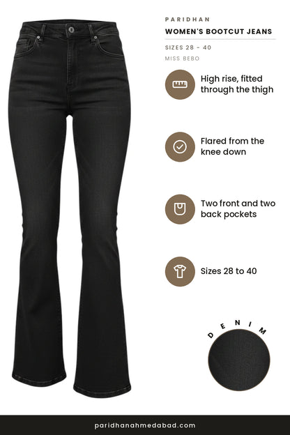 Miss Bebo bootcut jeans features