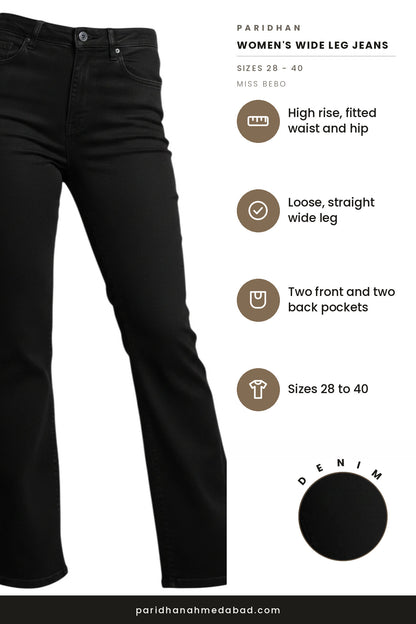 Miss Bebo wide leg jeans features