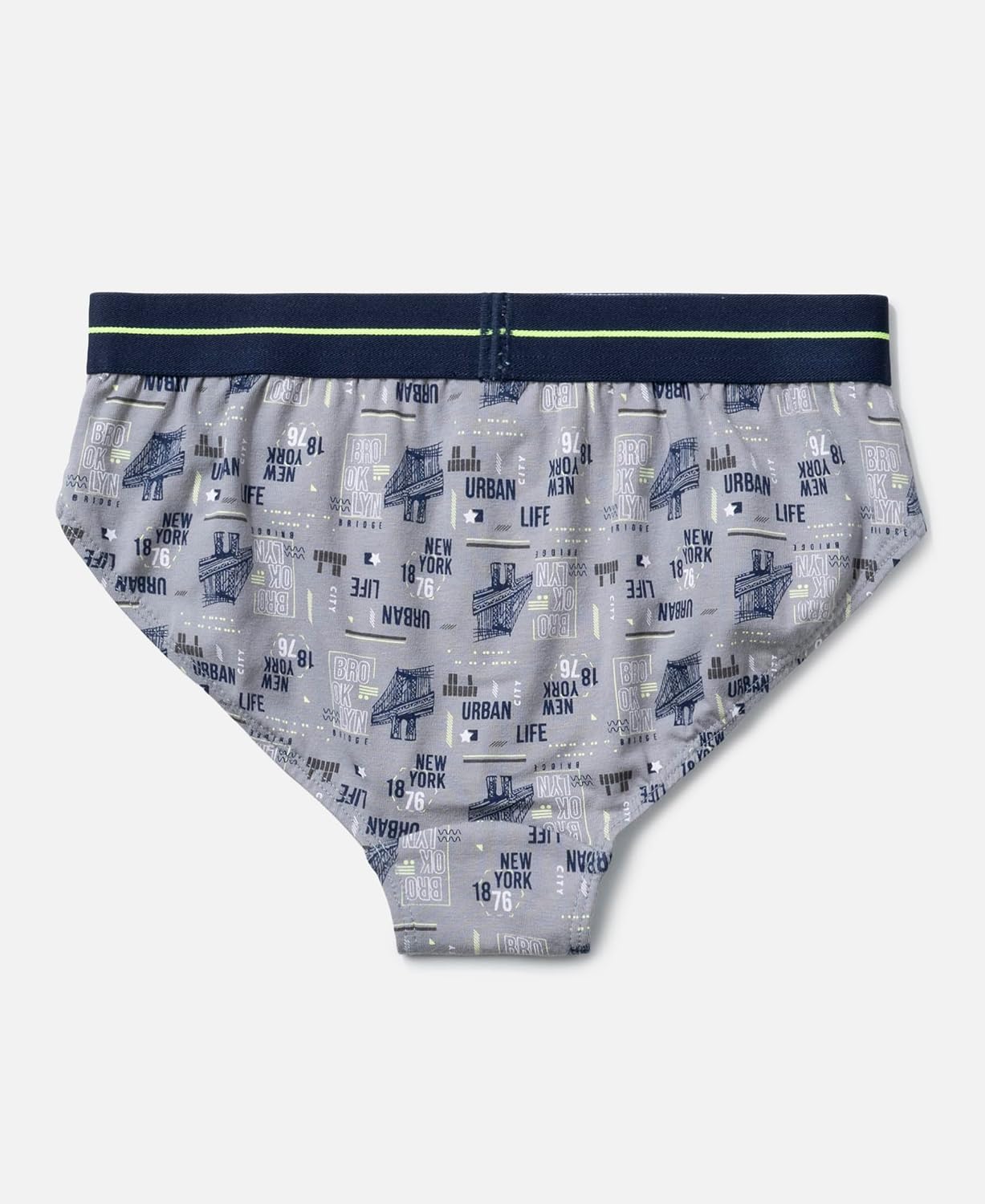 Back of a Jockey boys grey printed stretch cotton brief
