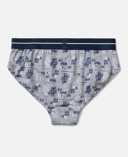 Back of a Jockey boys grey printed stretch cotton brief