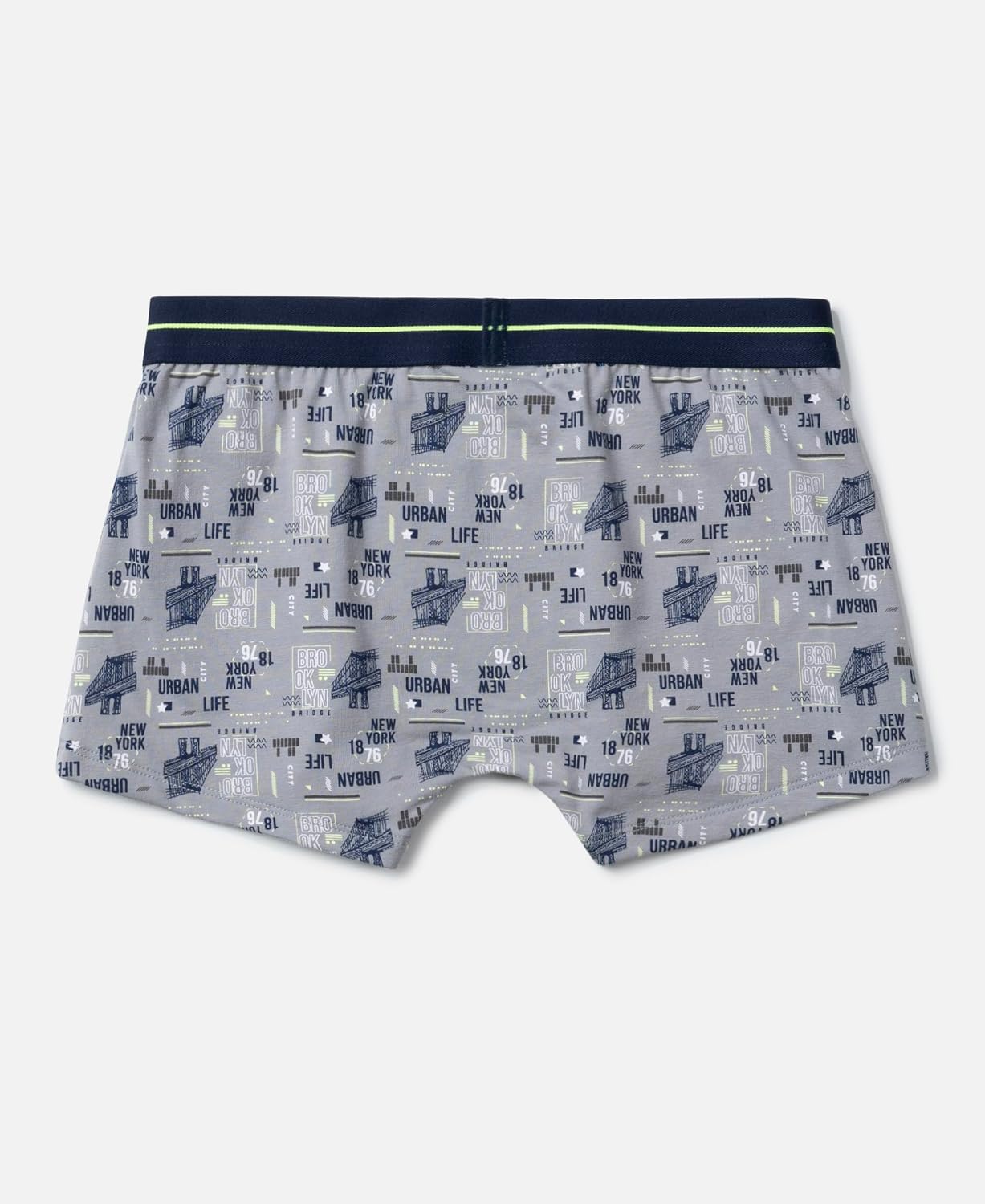 Back of a Jockey boys grey printed cotton trunk