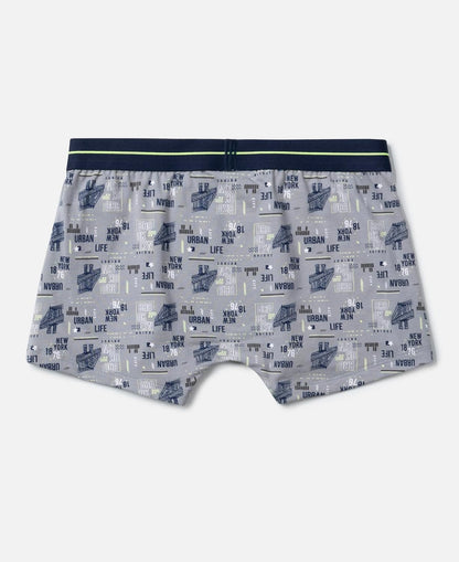 Back of a Jockey boys grey printed cotton trunk
