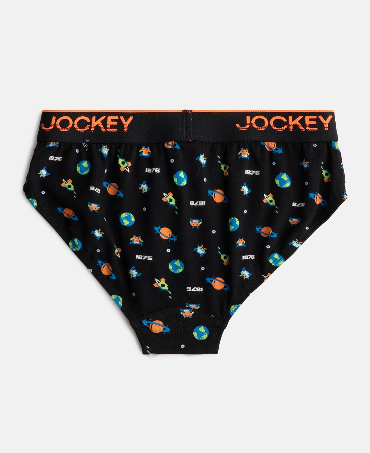 Back of a Jockey boys black printed cotton brief