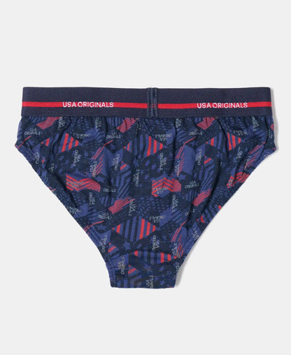 Back of a Jockey boys navy printed cotton brief