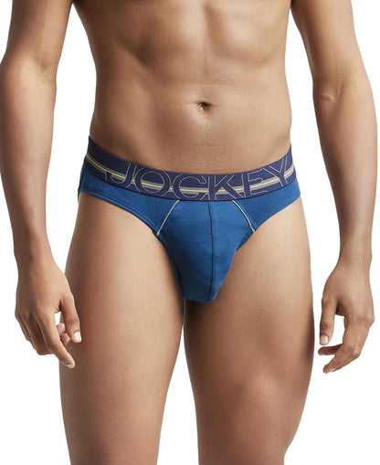 Jockey men's cotton rib brief in denim blue