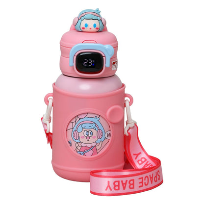 Pink Mee Mee Zippy insulated toddler sipper cup 500 ml with strap