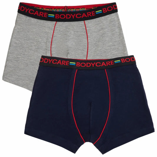 Bodycare Boys Cotton Boxer Briefs – Pack of 2 (Grey & Navy)