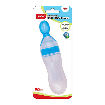 LuvLap 90ml Infant Silicone Squeezy Feeder Bottle with Spoon – BPA-Free