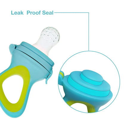 LuvLap Silicone Food/Fruit Nibbler with Extra Mesh – Elegant Blue