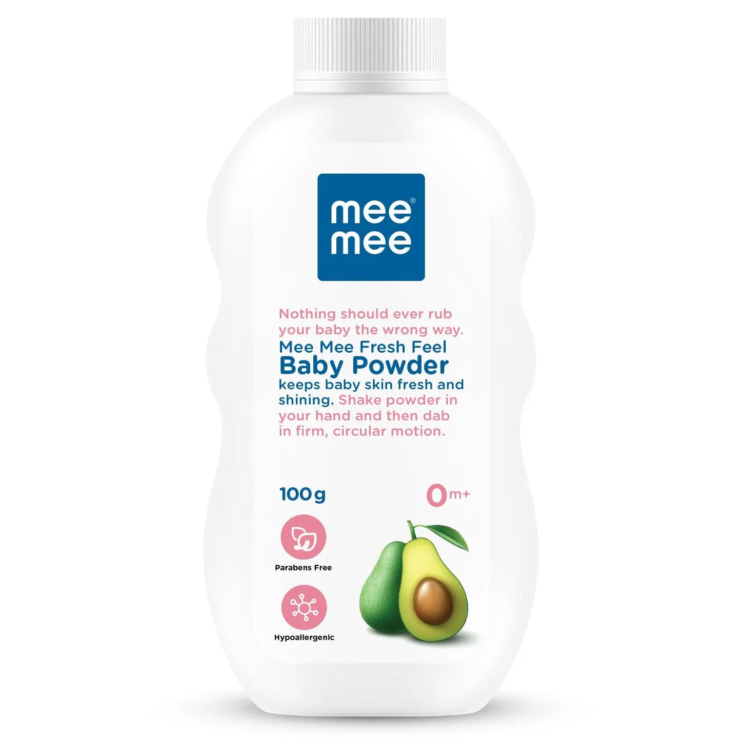 Mee Mee baby powder with avocado and vitamin E, 100 g bottle